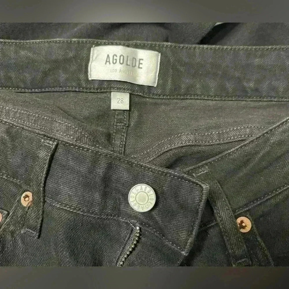 Agolde Devon Low Rise Stacked Stovepipe Jeans Size 28 / 6 Black NWOT - Picture 4 of 8
